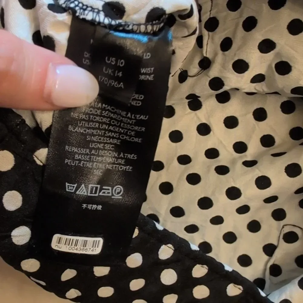 Free People Polka Puff Sleeve Crop Top Black White Size 10 - Picture 6 of 12